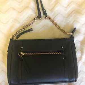 Black and gold chain purse